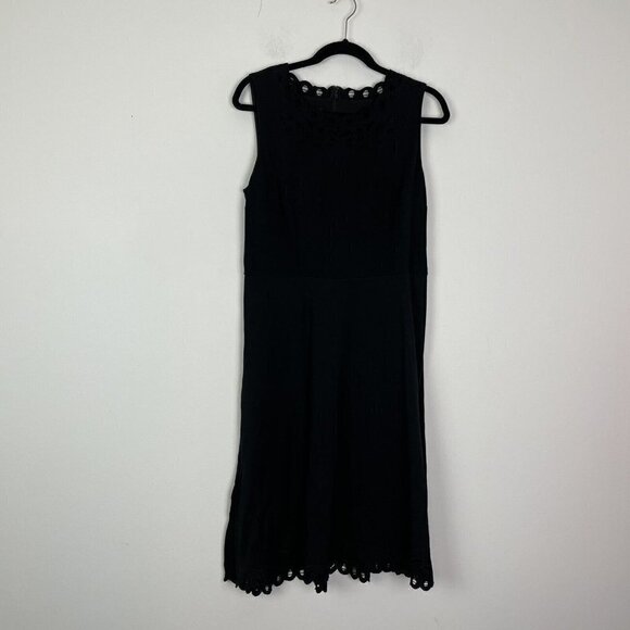 Talbots Woman’s Black A-line Dress Lace Trim Sleeveless Size 8 - Picture 1 of 6